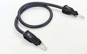 Еспандер трубчастий з карабіном DT-1002C-50LB чорний (латекс, р-р 4х16x1200 мм, чорний)