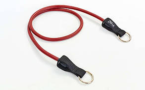 Еспандер трубчастий з кільцем DT-1002R-20LB коричневий (латекс, р-р 5,5х11,5x1200 мм, темно-червоний)