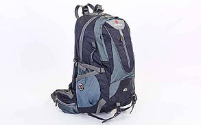 Рюкзак туристичний з каркасною спинкою VICTOR 40 літрів GA-3166 (поліестер, нейлон, алюміній, розмір 52х27х19 см, сірий-чорний)