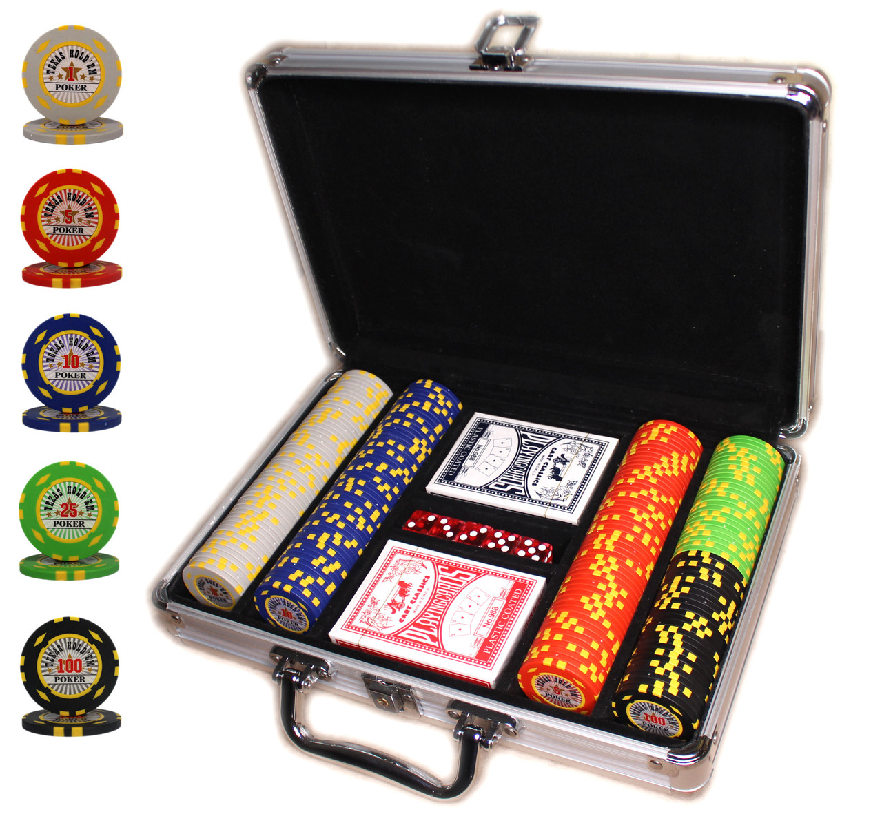 Набір для покеру "Texas Holdem Poker" 200 фішок у валізі