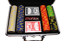 Набір для покеру "Texas Holdem Poker" 200 фішок у валізі, фото 4