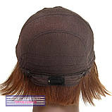 Натуральна перука на сітці-система Ashley HH темно-русявого кольору, фото 6