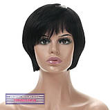Чорна перука з натурального волосся на сітці - система Ashley HH, натуральна перука, фото 3