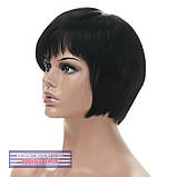 Чорна перука з натурального волосся на сітці - система Ashley HH, натуральна перука, фото 2
