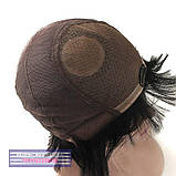 Чорна перука з натурального волосся на сітці - система Ashley HH, натуральна перука, фото 8