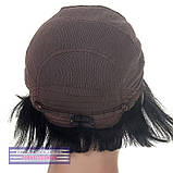 Чорна перука з натурального волосся на сітці - система Ashley HH, натуральна перука, фото 7