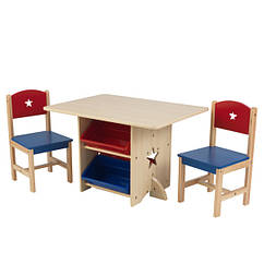 Дитячий стіл з ящиками та двома стільцями Star Table & Chair Set KidKraft 26912
