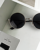 Сонцезахисні окуляри круглі скляні чорні унісекс джона ленона гаррі поттера Чорна оправа, фото 2