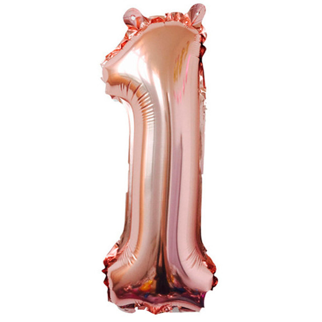 Кулька Цифра "1" (35 см) колір рожеве золото
