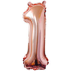 Кулька Цифра "1" (35 см) колір рожеве золото