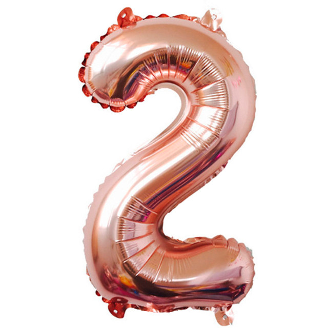 Кулька Цифра "2" (35 см) колір рожеве золото