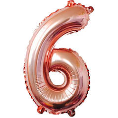 Кулька Цифра "6" (35 см) колір рожеве золото
