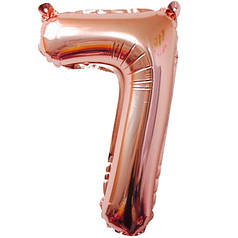 Кулька Цифра "7" (35 см) колір рожеве золото