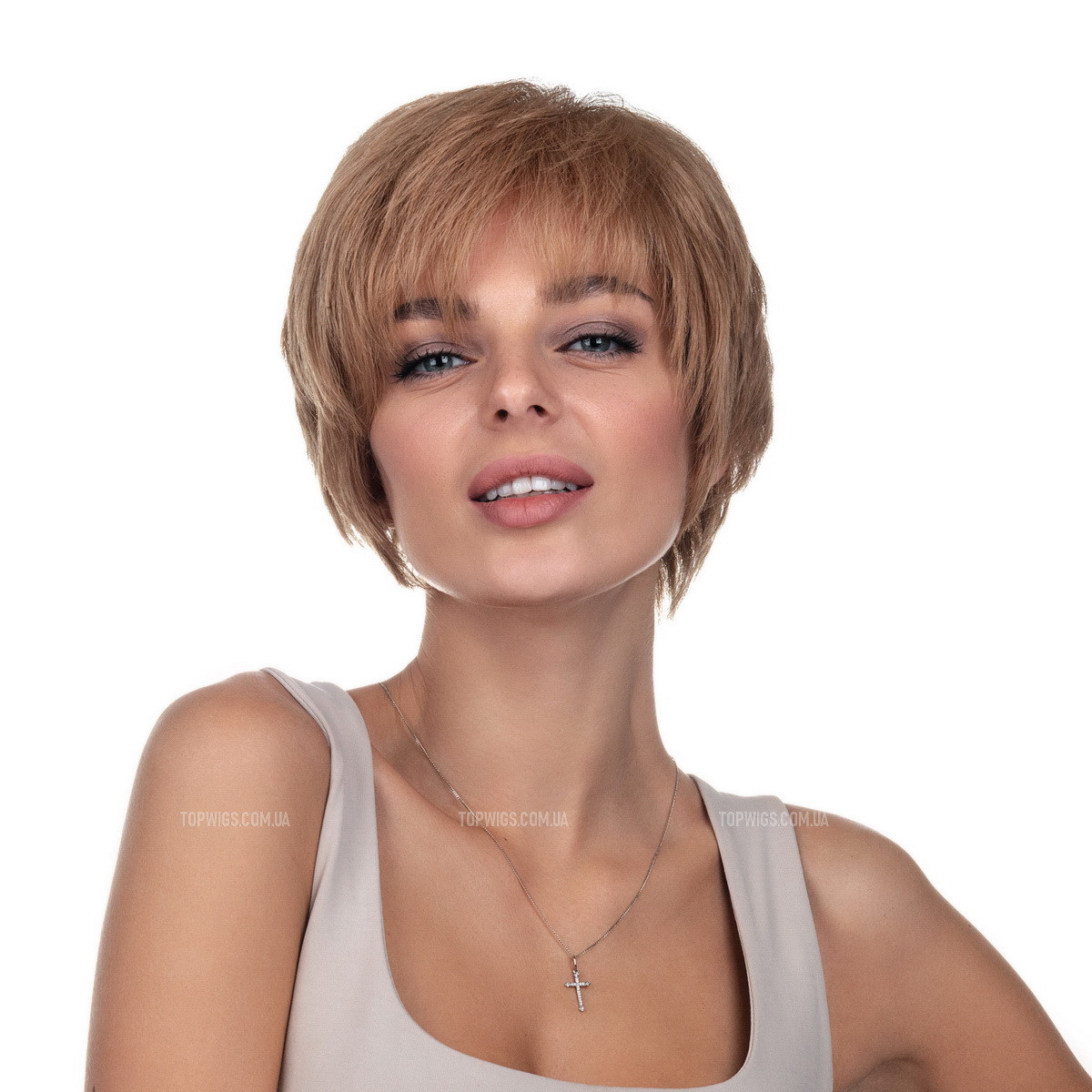 Перука з натурального волосся на сітці - система Tammy HH світло-русявого кольору