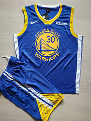Баскетбольний синя форма CURRY №30 (майка+шорти) команда Golden State Warriors
