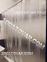 Силіконова шторка для ванної кімнати з 3D-ефектом, розмір 180х180 см, біло-прозора