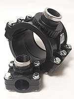 Хомут-врізка 125*1" (чорний) Santehplast