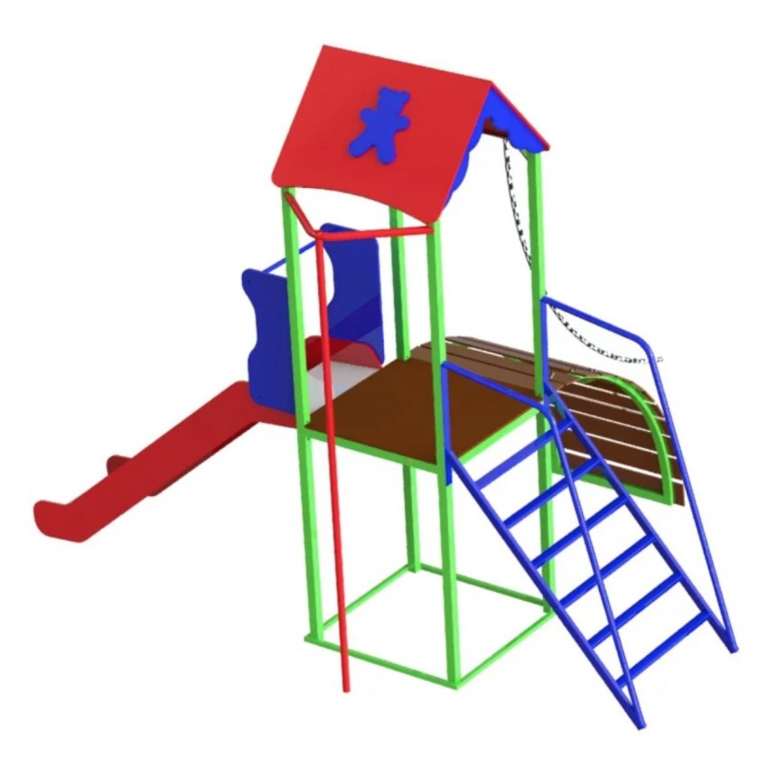 Комплекс Башенка з гіркою, спортивно-ігровою для дітей 808/кду, фото 1