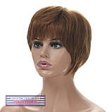 Найлегшиа перука з натурального волосся на сітці - система Terry HH каштановий колір, фото 3