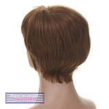 Найлегшиа перука з натурального волосся на сітці - система Terry HH каштановий колір, фото 5