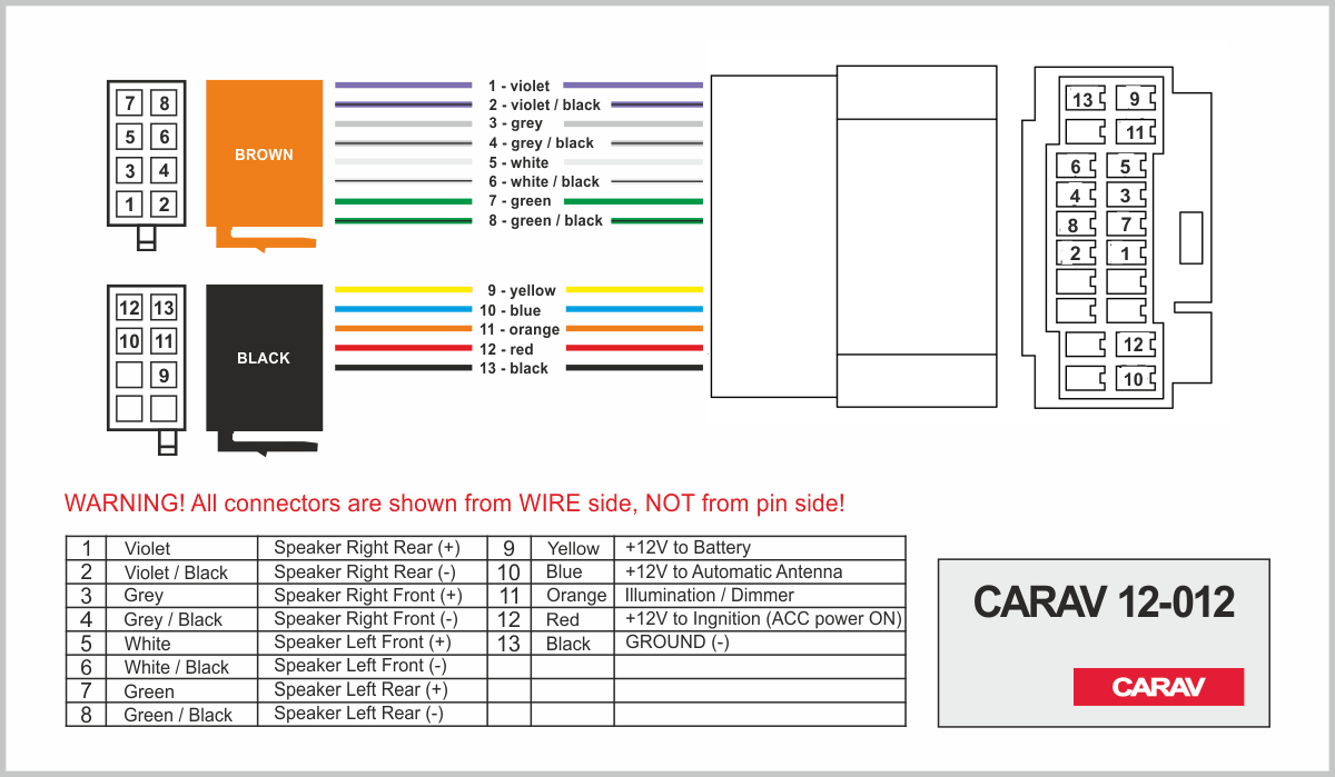 ISO Переходник HONDA /ACURA /SUZUKI /OPEL Agila B /FIAT Sedici /NISSAN Pixo, CARAV 12-012 - фото 2 - id-p298088527