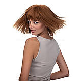 Красива перука з натурального волосся на сітці - система Sally HH каштанового кольору, фото 5