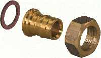 Штуцер латунный Q&E с накидной гайкой 16-1/2" Uponor (art.1023014)