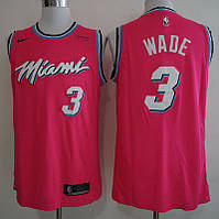 Вышивка розовая мужская майка Nike Wade №3(Двейн Вейд) команда Miami Heat