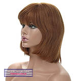 Перука з натурального волосся на сітці - система Sally HH каштанового кольору, фото 4