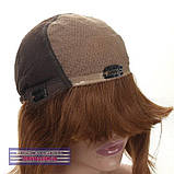 Перука з натурального волосся на сітці - система Sally HH каштанового кольору, фото 6