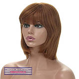 Перука з натурального волосся на сітці - система Sally HH каштанового кольору, фото 3