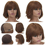 Красива перука з натурального волосся на сітці - система Sally HH русявий колір, фото 2