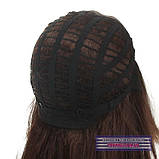 Перука з натурального волосся на сітці - система Kira HH шоколадного кольору, фото 7