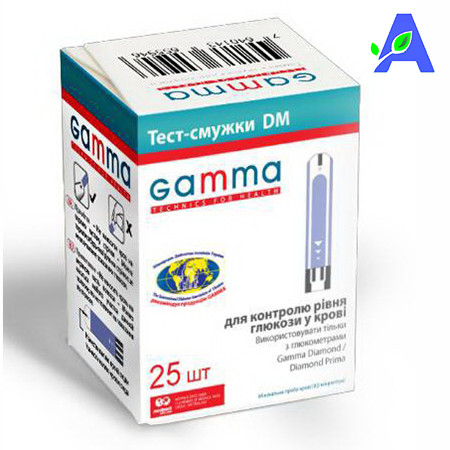 Тест смужки Гамма ДМ (Gamma DM) 25 штук термін придатності до 14.10.2023 для Gamma Diamond і Diamond Prima