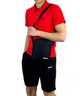 Спортивный костюм мужской летний Reebok x black-red Комплект Шорты + футболка поло мужские