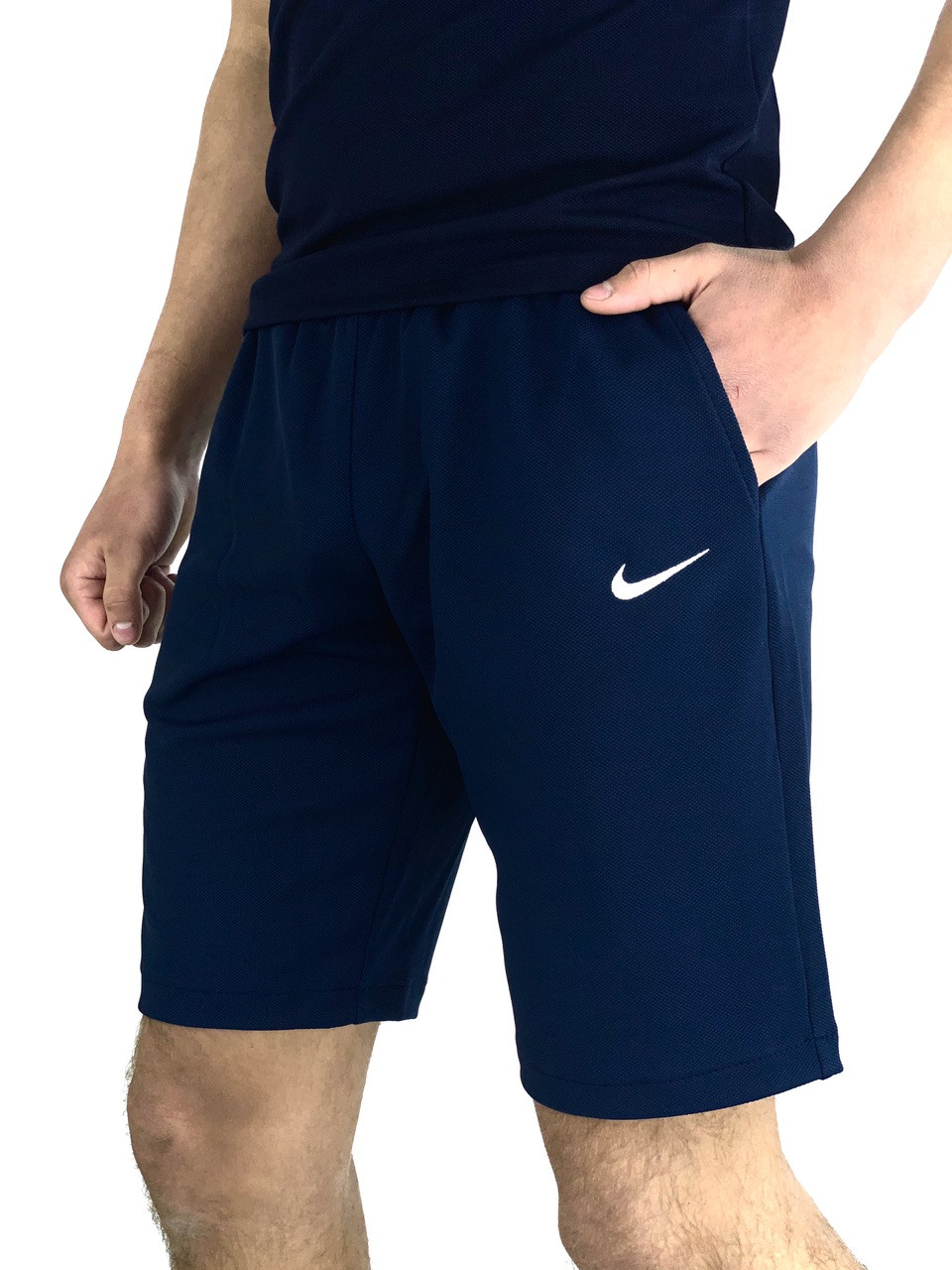 Nike шорти чоловічі трикотажні спортивні бриджі літні Найк сині