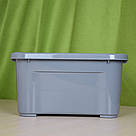 Контейнер для зберігання речей із кришкою 5 літрів сірий/ Органайзер/Ящик для зберігання, фото 3