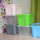 Контейнер для зберігання речей із кришкою 5 літрів сірий/ Органайзер/Ящик для зберігання, фото 4