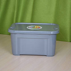 Контейнер для зберігання речей із кришкою 5 літрів сірий/ Органайзер/Ящик для зберігання