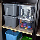 Контейнер для зберігання речей із кришкою 5 літрів сірий/ Органайзер/Ящик для зберігання, фото 5