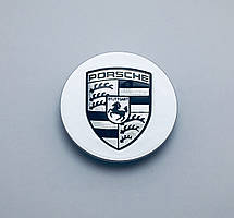 Заглушки ковпачки литих дисків Porsche чорно-білий логотип