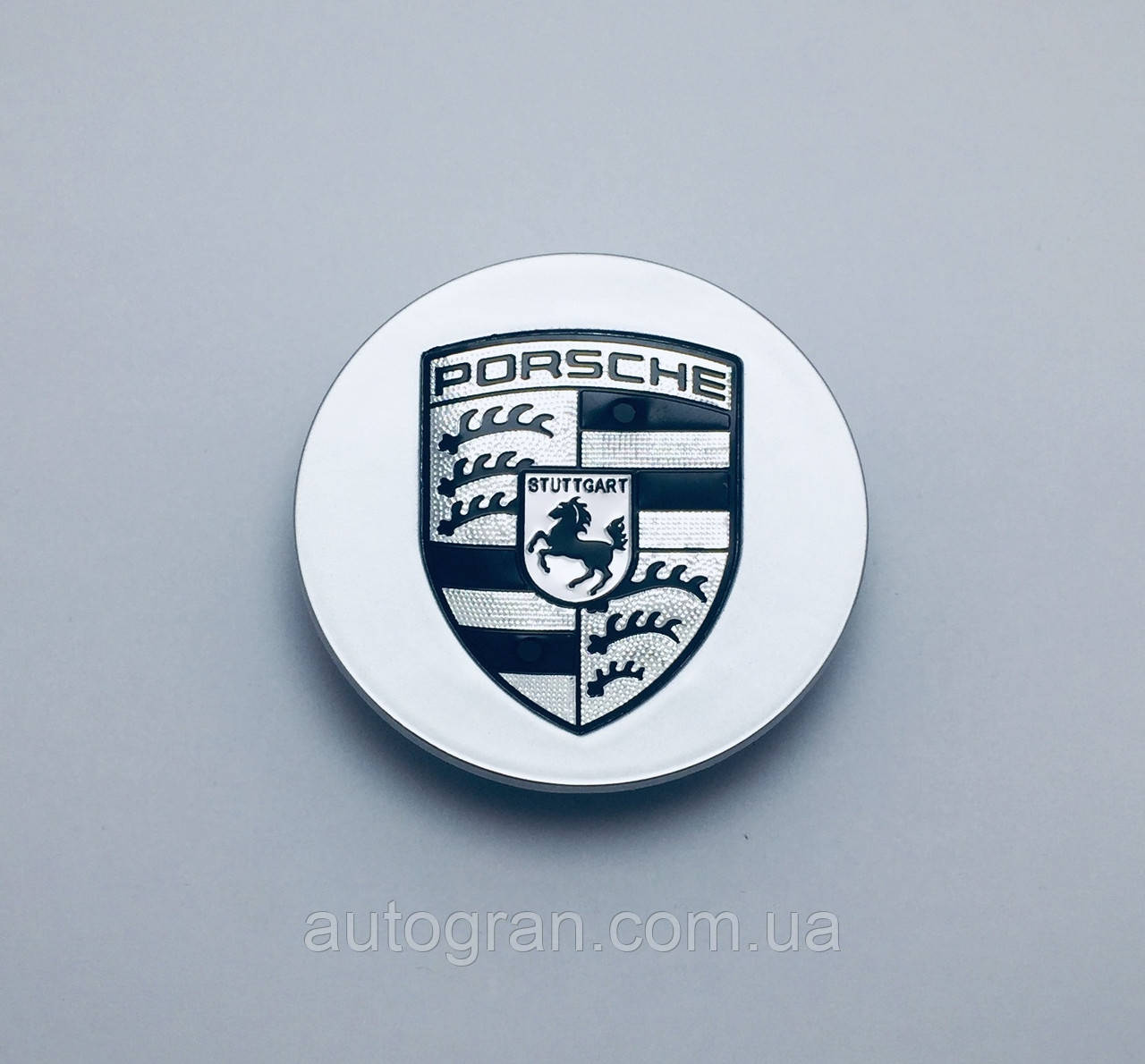 Заглушки ковпачки литих дисків Porsche чорно-білий логотип