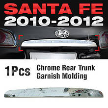 Хром накладка на задню планку номера Hyundai Santa Fe 2009-2012 (Autoclover/Корея/B744)
