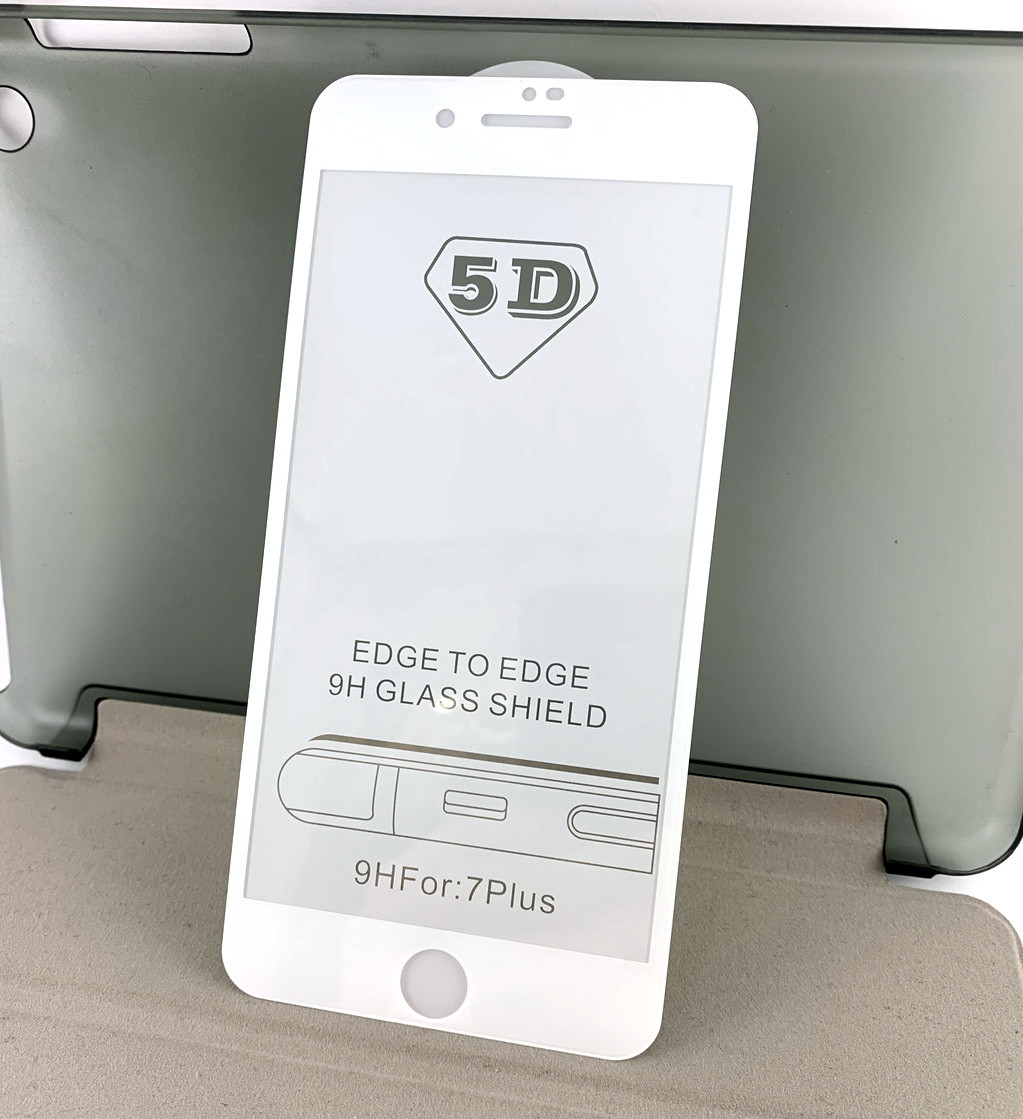 IPhone 7 Plus, 8 Plus защитное стекло на телефон противоударное 5D full glue White белое - фото 1 - id-p1163688345