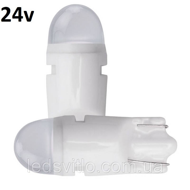 Автомобільна LED лампа T10 W5W 24V 2smd 2835 Керамічна світлодіодна, білий колір світла