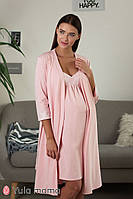 Нежный комплект халат + ночная сорочка для беременных и кормящих мам