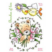 Резиновые штампы Crafter s Companion Popcorn The Bear - Bunches of Love (FC01)