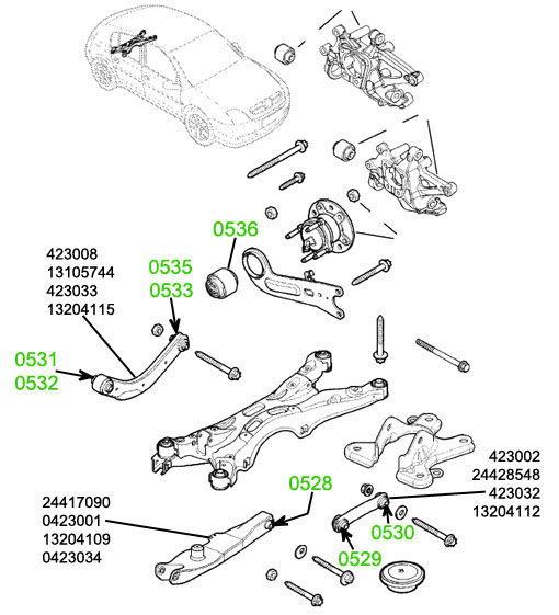 05-36 Сайлентблок заднего продольного рычага Opel Vectra-C, Signum; Saab 9-3 2002-2011; 24452034; 12795024 - фото 3 - id-p1163742002