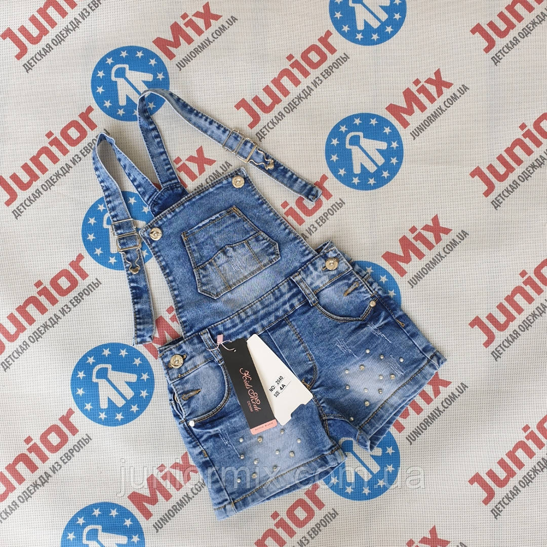 Оптом дитячі джинсові шорти комбінезони для дівчаток на 4-14 років.