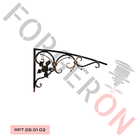 Кований дашок, навіс з трояндою 1000×600мм, 20×20мм